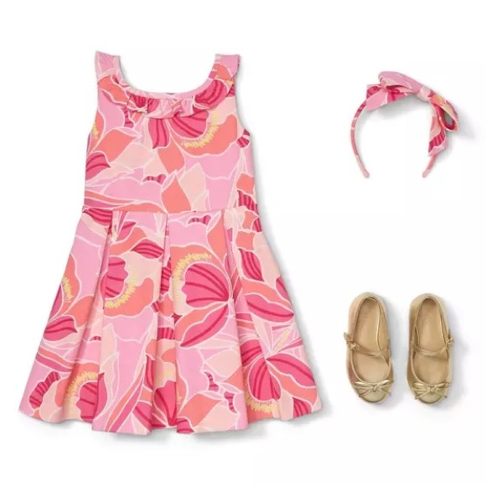 Janie and Jack Peony Print Piqué Dress - Picture 9 of 9
